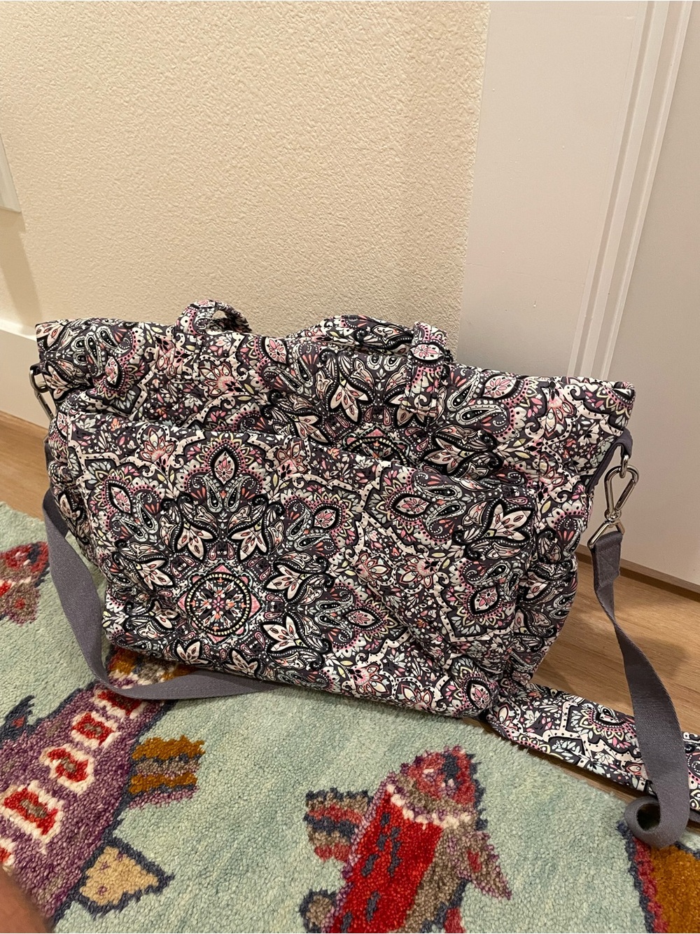 Vera Bradley Quilted Diaper Bag with Shoulder Strap